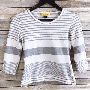 St. John Yellow Label Striped Stretch Knit Top